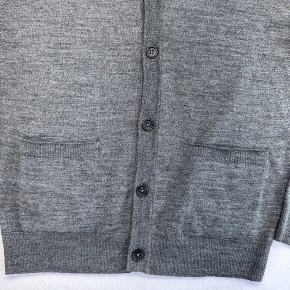 Nordstrom Mens Shop Wool Shawl Collar Cardigan Sweater Size M/L Gray READ - Picture 5 of 10